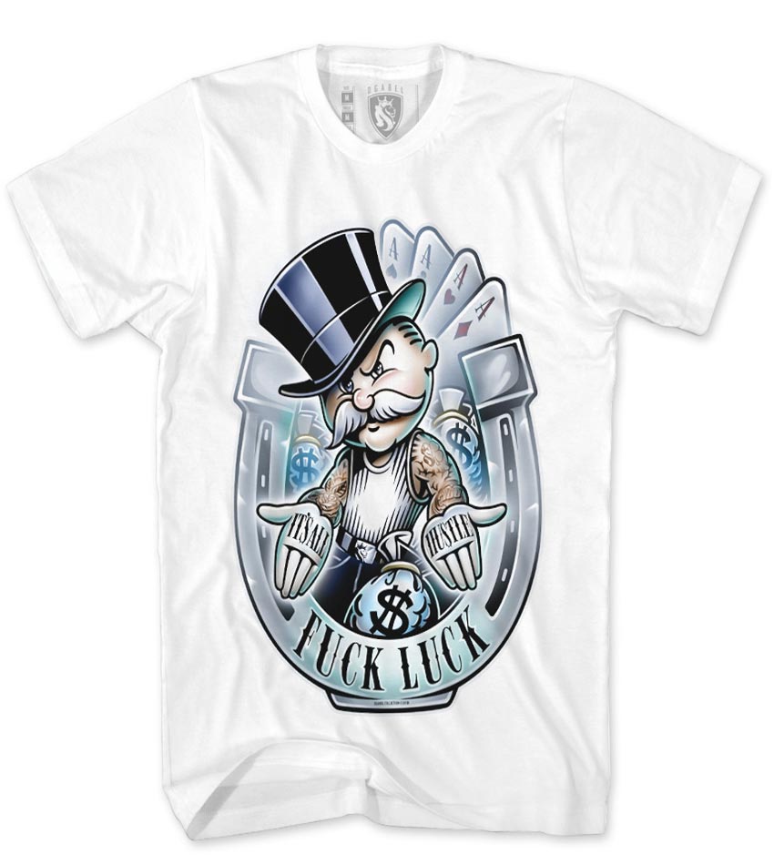 AO4757 Tshirt Monopoly Hustle 22K F Luck Black OGABEL