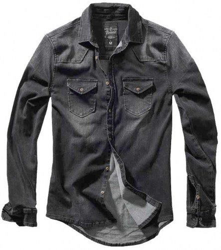 40202 RILEY BLACK DENIM SHIRT Brandit