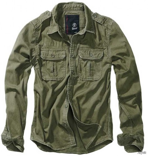 93731 VINTAGE DENIM SHIRT OLIVE Brandit