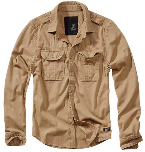 937370 Brandit vintage denim shirt camel Beige