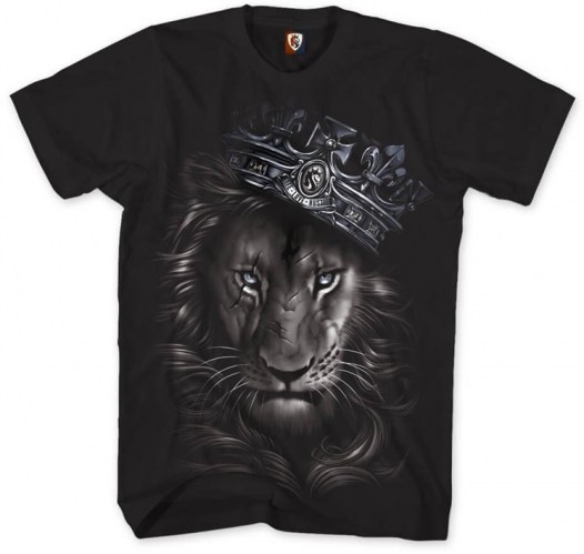 A0440 Tshirt Fierce Lion Black Ogabel