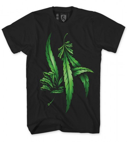 A04689 Tshirt LA Weeds Green Tones Black Ogabel