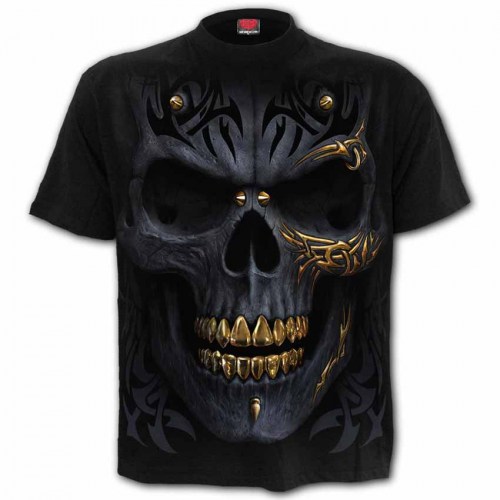 WM140600 Tshirt Black Gold SpiralDirect
