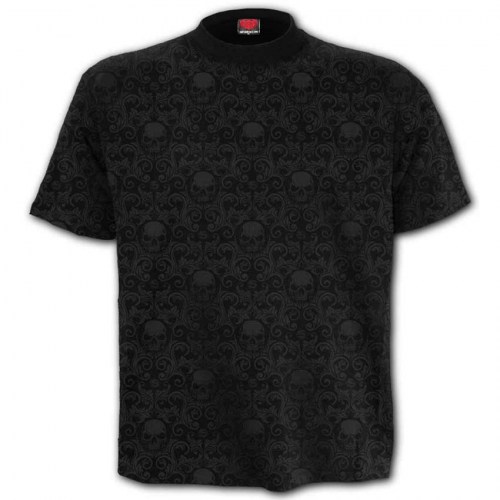 PL639 Tshirt Scroll Impression Urban Fashion Black SpiralDirect