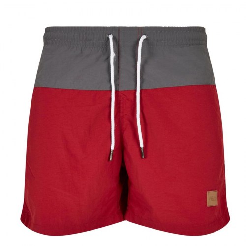 TB1026 Swimshort Block Brickred - Darkshadow Urban Classics