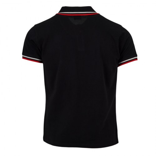 Tshirt Polo Double Stripe Black-red-white