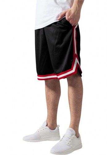 TB243 Stripes mesh Black/Red Shorts Urban Classics