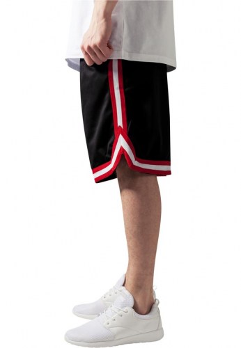 TB243 Stripes mesh Black/Red Shorts Urban Classics