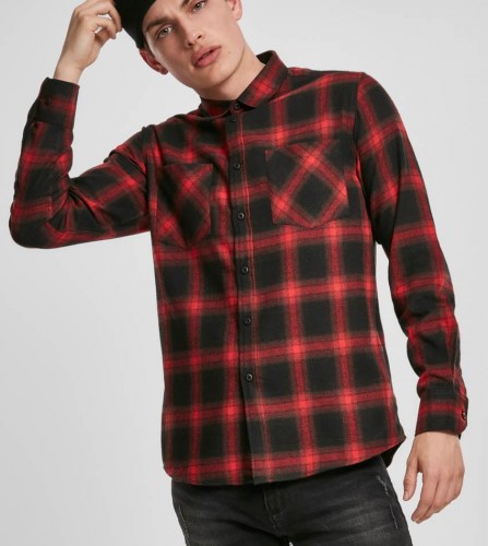 TB3195 Checked Flanell Black-Red Urban Classics