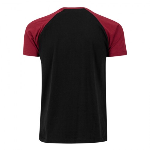 Tshirt Raglan Contrast Black-Burgundy