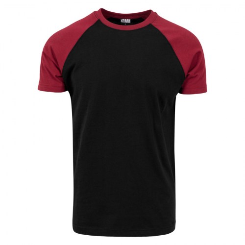 Tshirt Raglan Contrast Black-Burgundy
