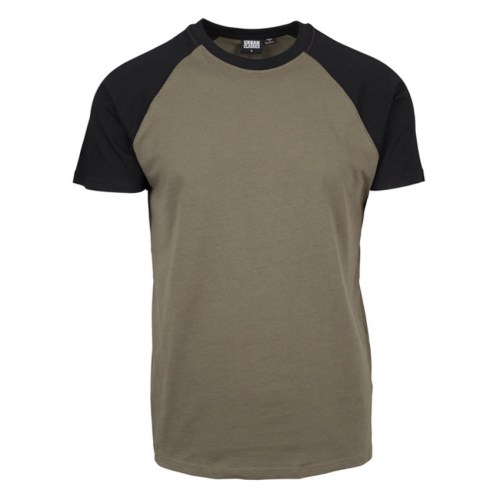 Urban Classics Tshirt Raglan Contrast Olive-Black