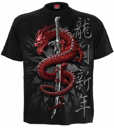 TR490600 Spiral Direct Tshirt Oriental Dragon